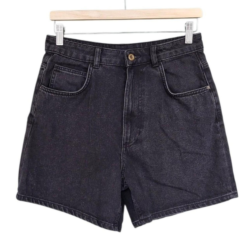 Zara Black High Waisted Denim Shorts